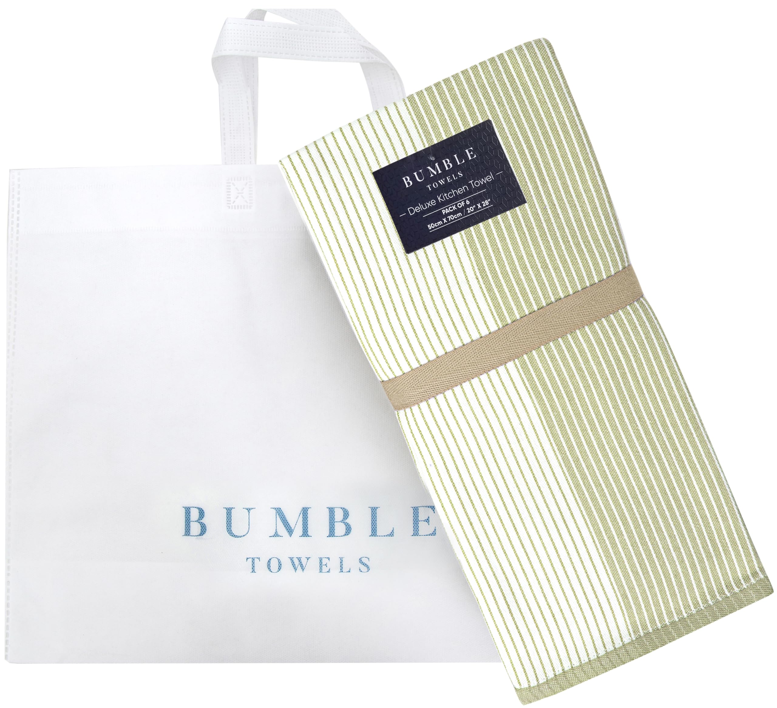 Bumble Towels comparaison taille avec une assiette pour visualiser le format