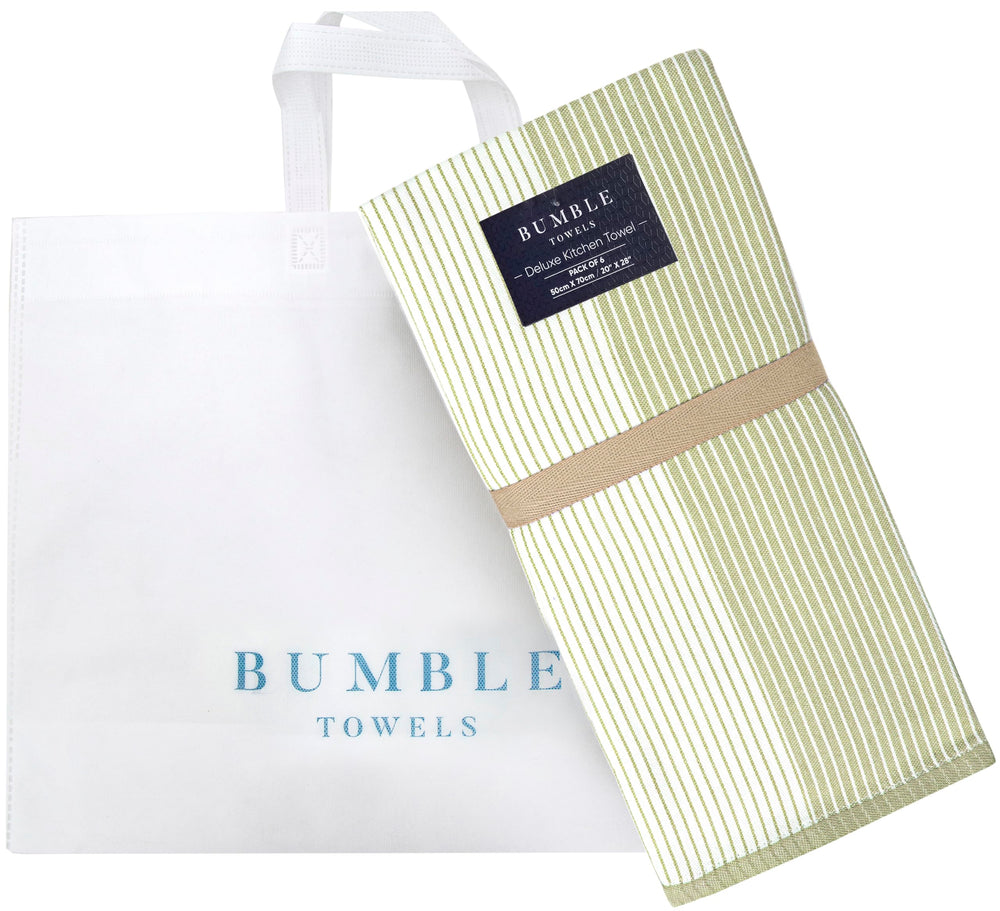Bumble Towels comparaison taille avec une assiette pour visualiser le format