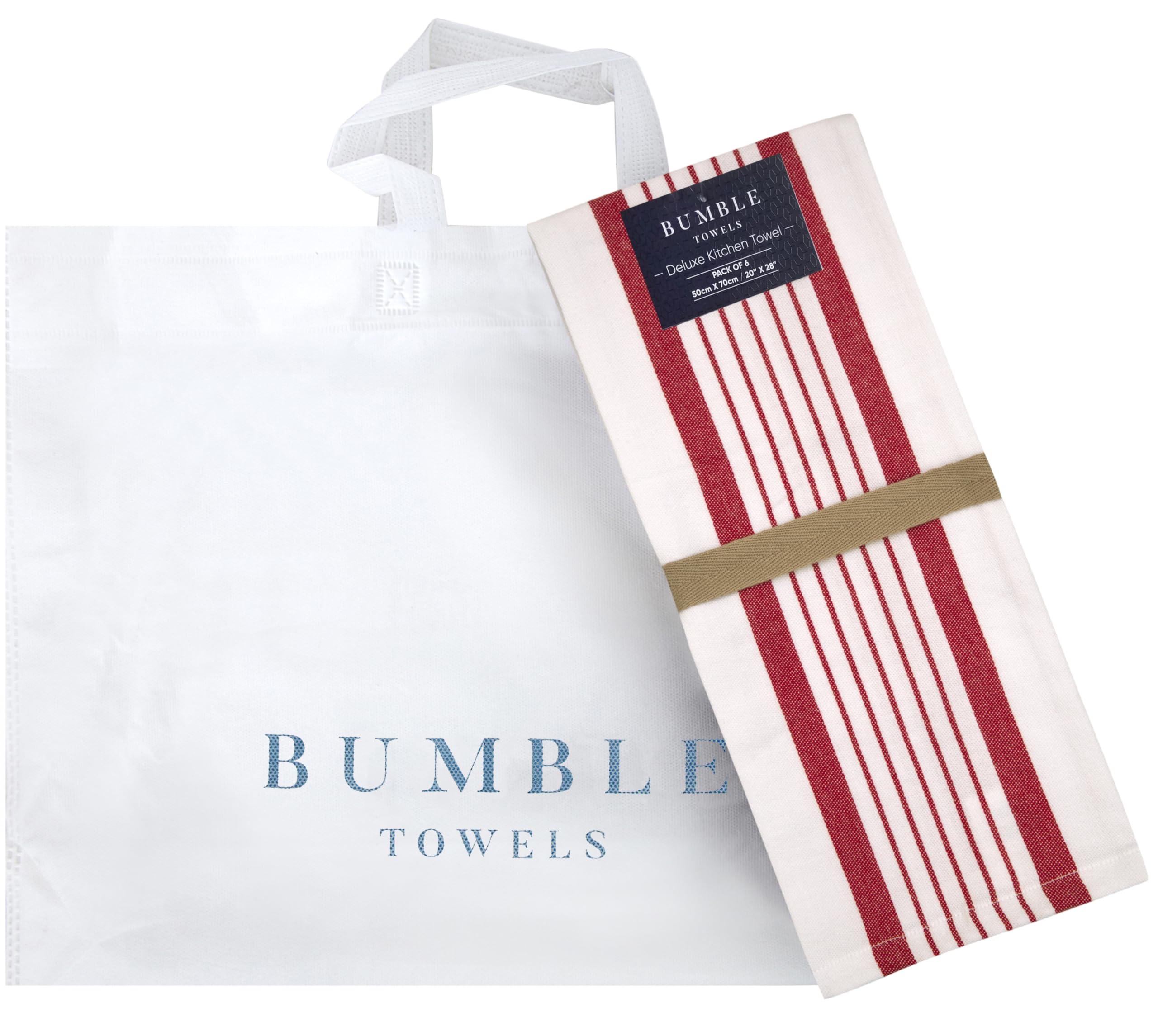 Bumble Towels torchon tenu à la main pour comparaison de taille 20"x28", facilite visualisation dimensionnelle