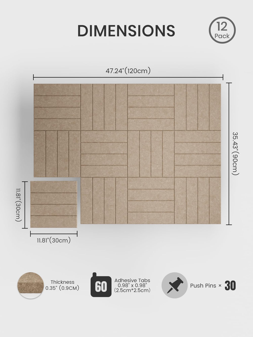 Bumusty zoom texture feutre haute densité absorption acoustique