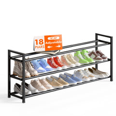 Bumusty vue de face du range-chaussures noir, rangement optimisé