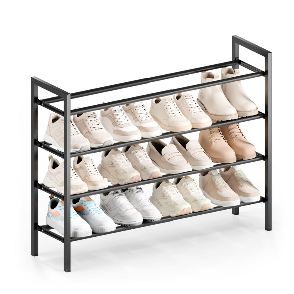 Bumusty vue de face du rack noir montrant organisation efficace