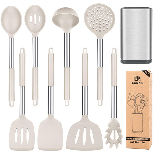 BUNDLEPRO ensemble 8 ustensiles devant support pour rangement compact