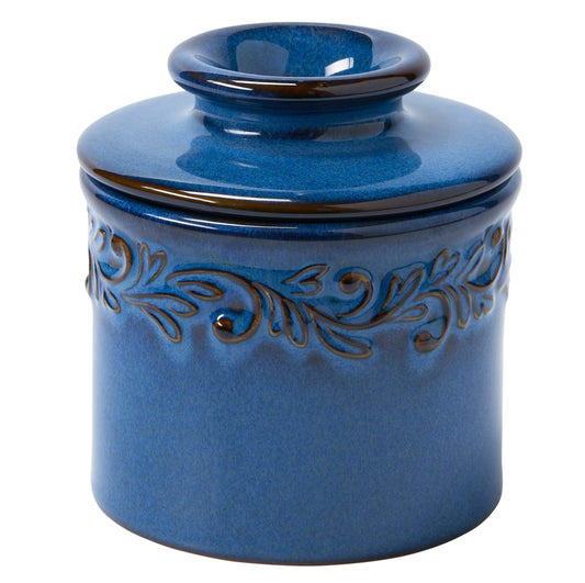 Butter Bell face denim bleu montrant design vintage et vitrage distinctif
