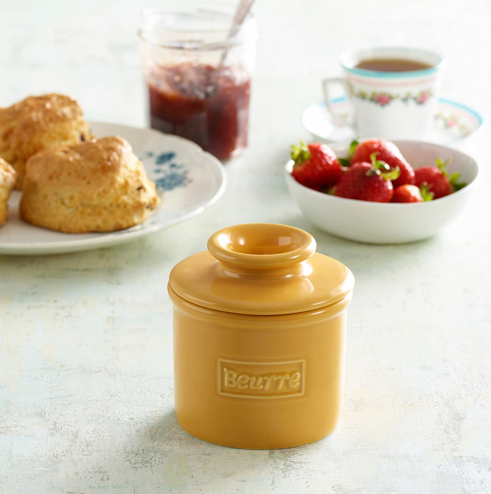 Butter Bell L. Tremain base ouverte montrant l'eau et le joint protecteur
