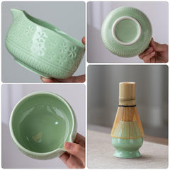 Buucup kit complet posé sur table montrant tous les outils utiles pour préparer matcha