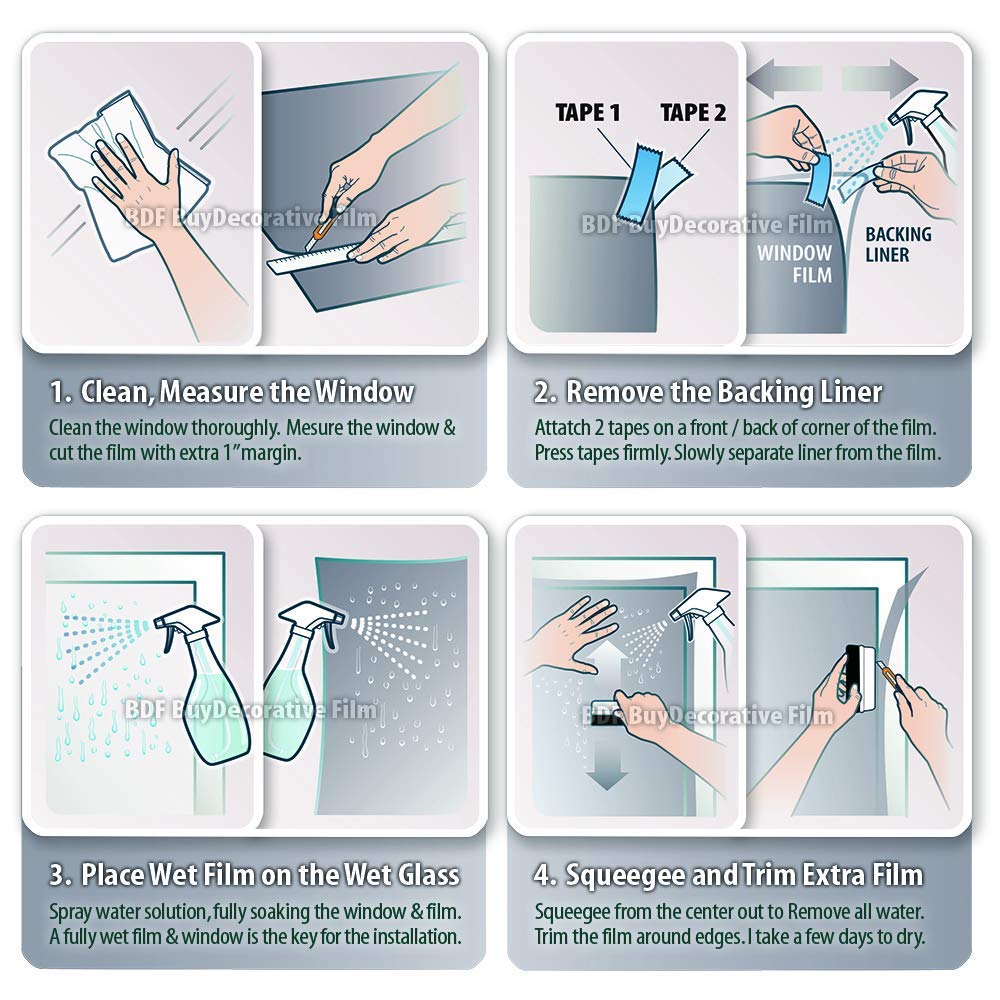 Buydecorativefilm outils et guide inclus facilitant installation DIY