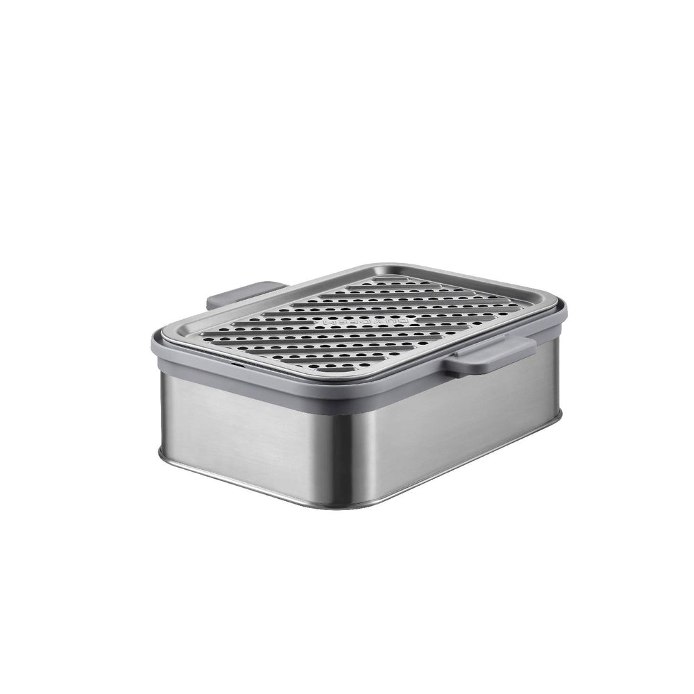 BUYDEEM panier double avant montrant capacité et adaptabilité pour cuire deux plats