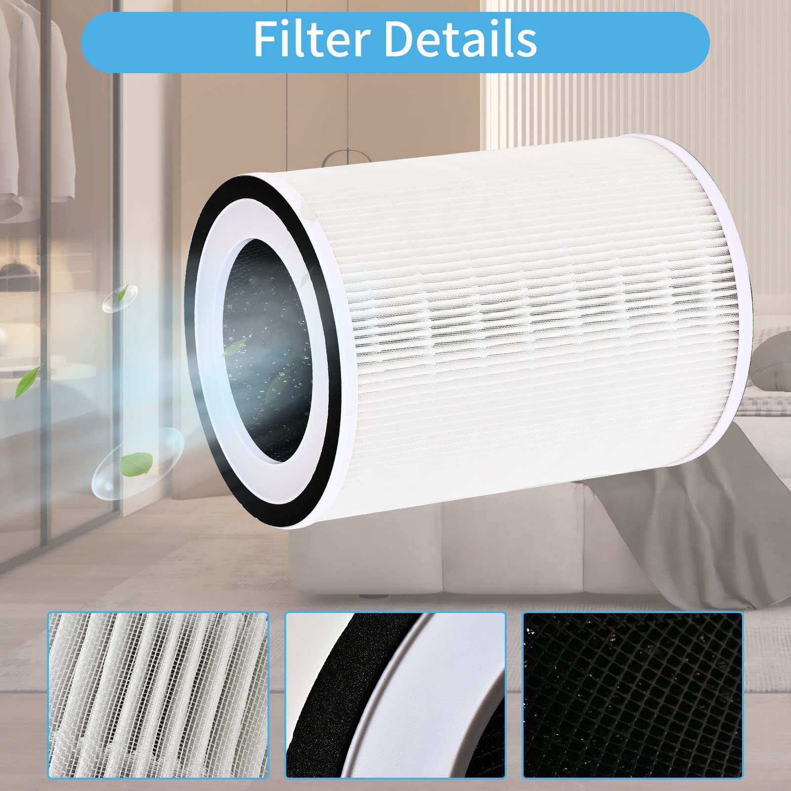 Bvhonwe filtre installé en fonctionnement réduisant particules visibles