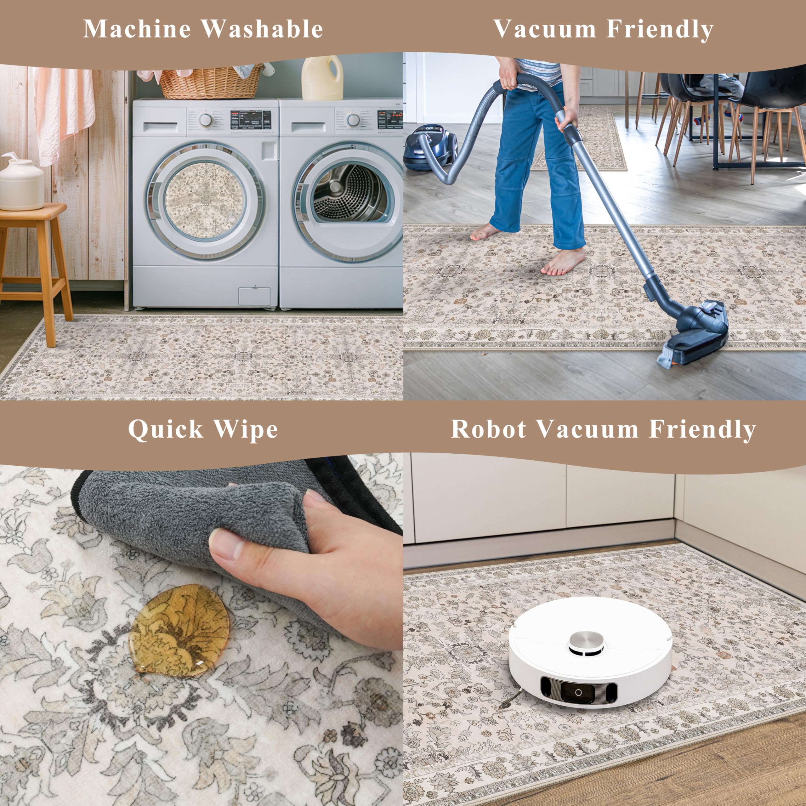 BYYVOO tapis plié pour rangement montrant facilité d'entretien et compacité