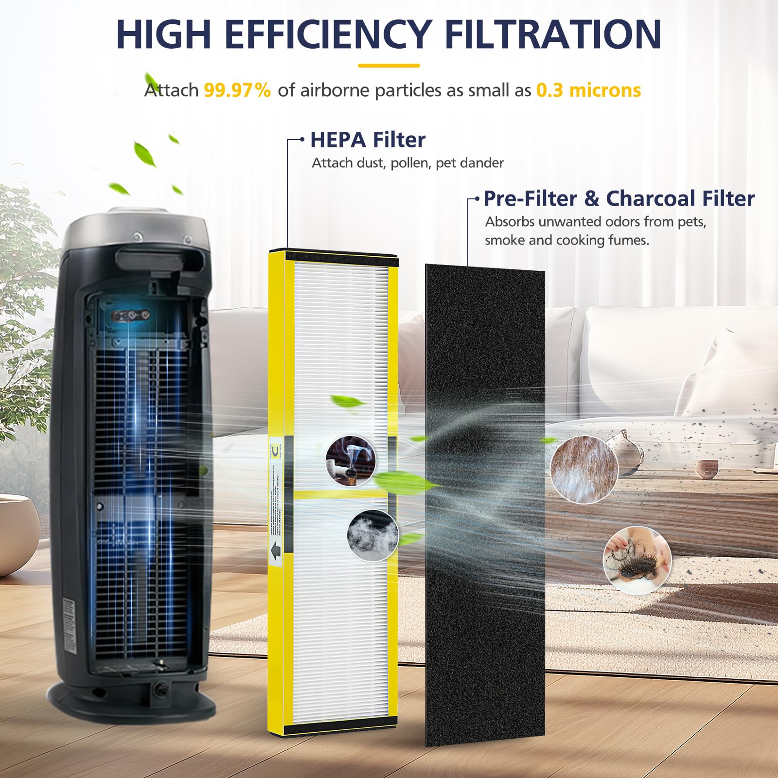 Macro du charbon actif Cabiclean montrant la structure poreuse pour absorption d'odeurs