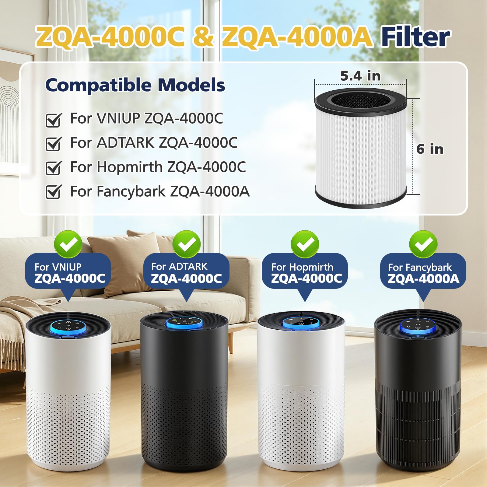 Cabiclean ZQA-4000C gros plan fibres HEPA pour capture fine des particules