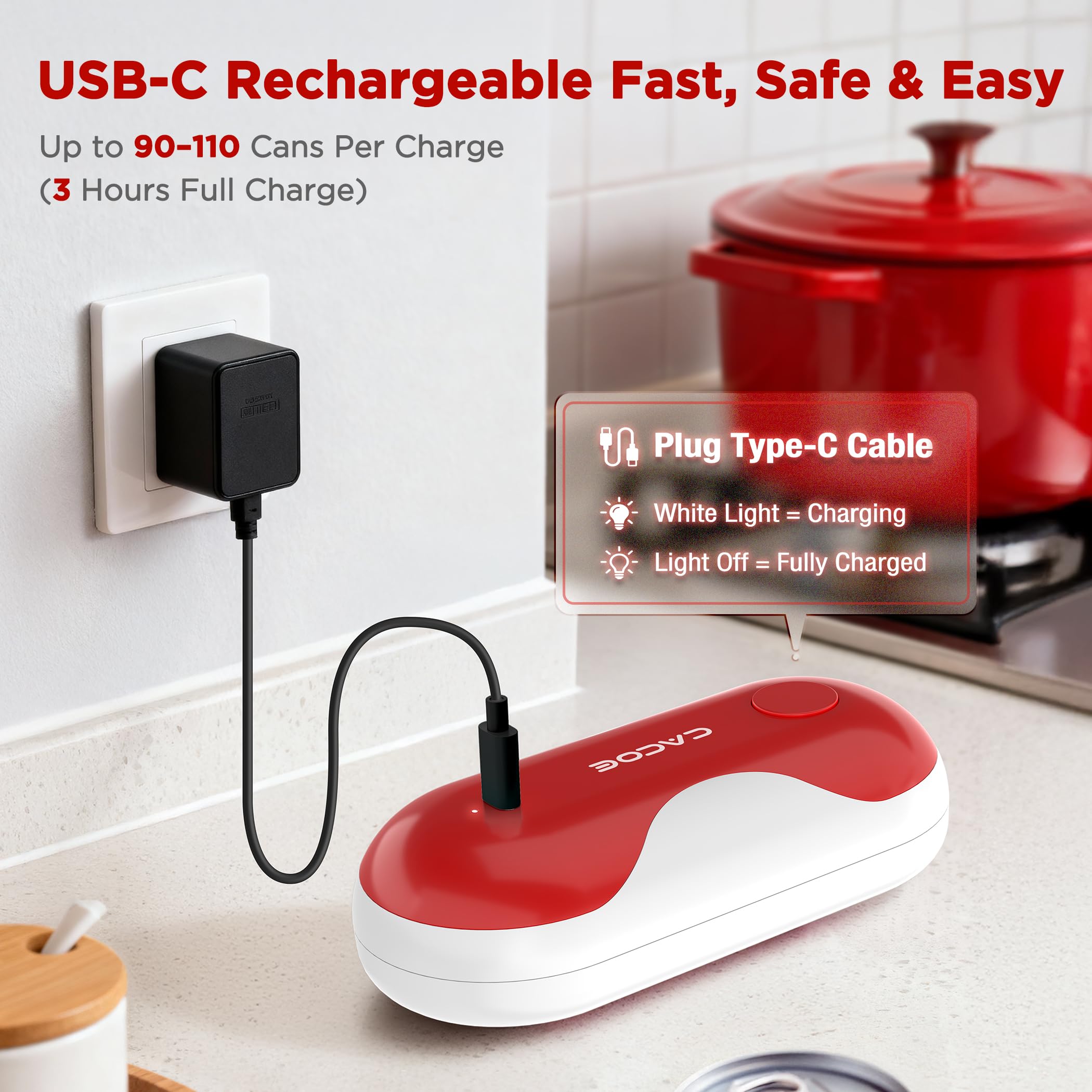 CACOE port USB-C pour recharge rapide et liberté sans fil