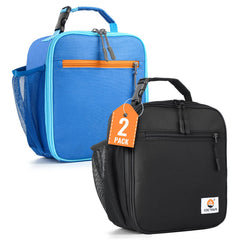 CaCTOUR vue avant des deux sacs bleu et noir, compact et résistant