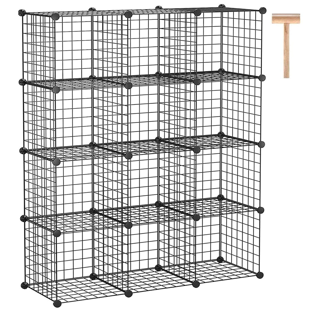 C&AHOME étagère 12 cubes vue avant rangement organisé et gain d'espace