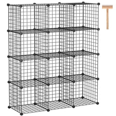 C&AHOME étagère 12 cubes vue avant rangement organisé et gain d'espace