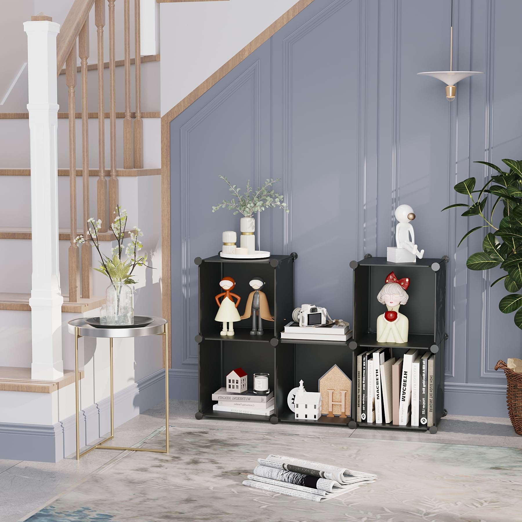 C&AHOME étagère remplie de boîtes, optimise l'espace et trie objets