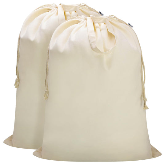 CALACH sac à linge face avant beige montrant grande capacité