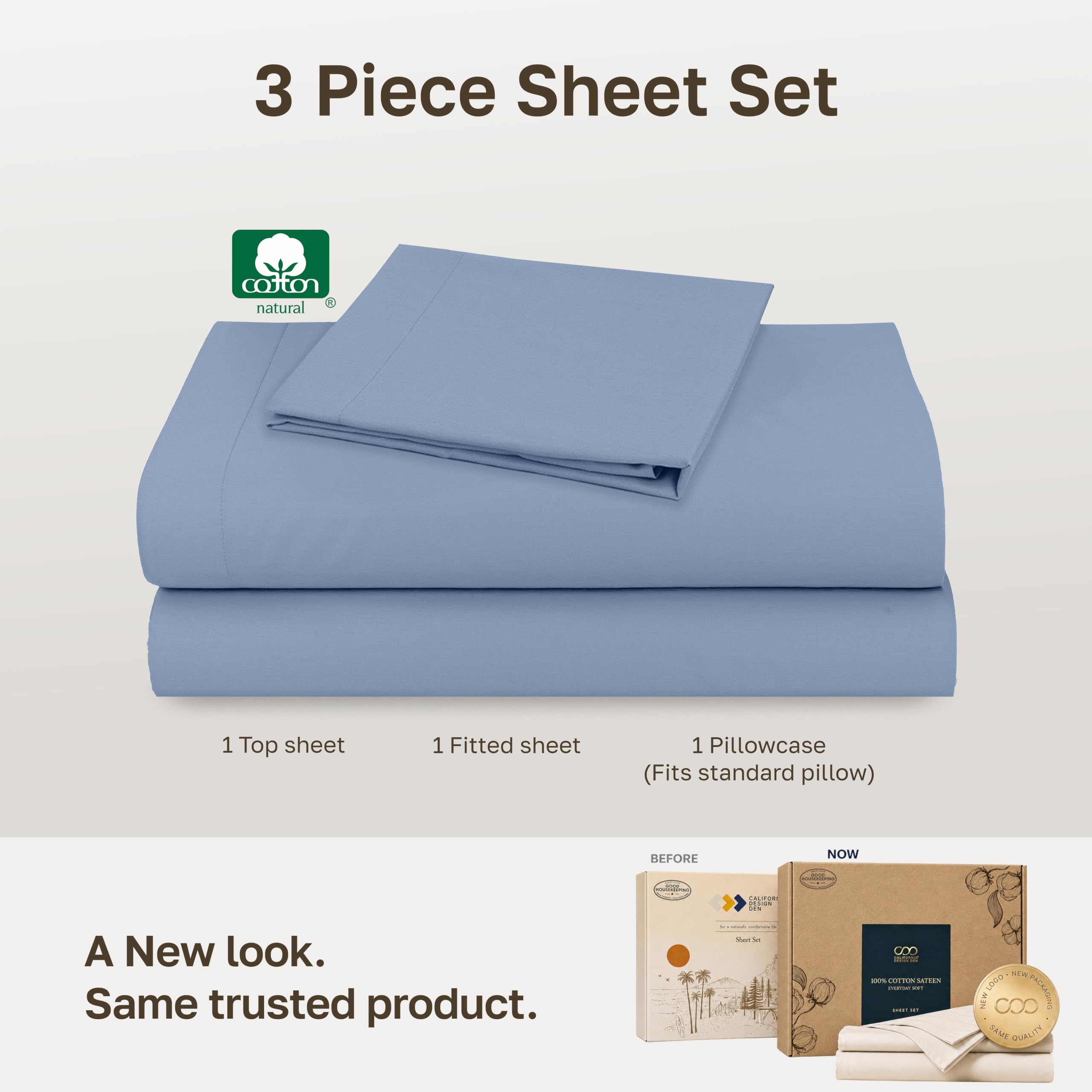 California Design Den drap-housse ajusté sur matelas 12" pour maintien sans plis
