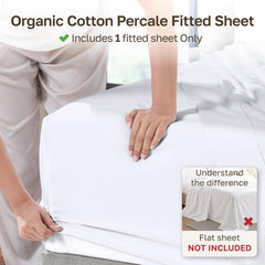 California Design Den drap-housse blanc face avant montrant finition nette et ajustée