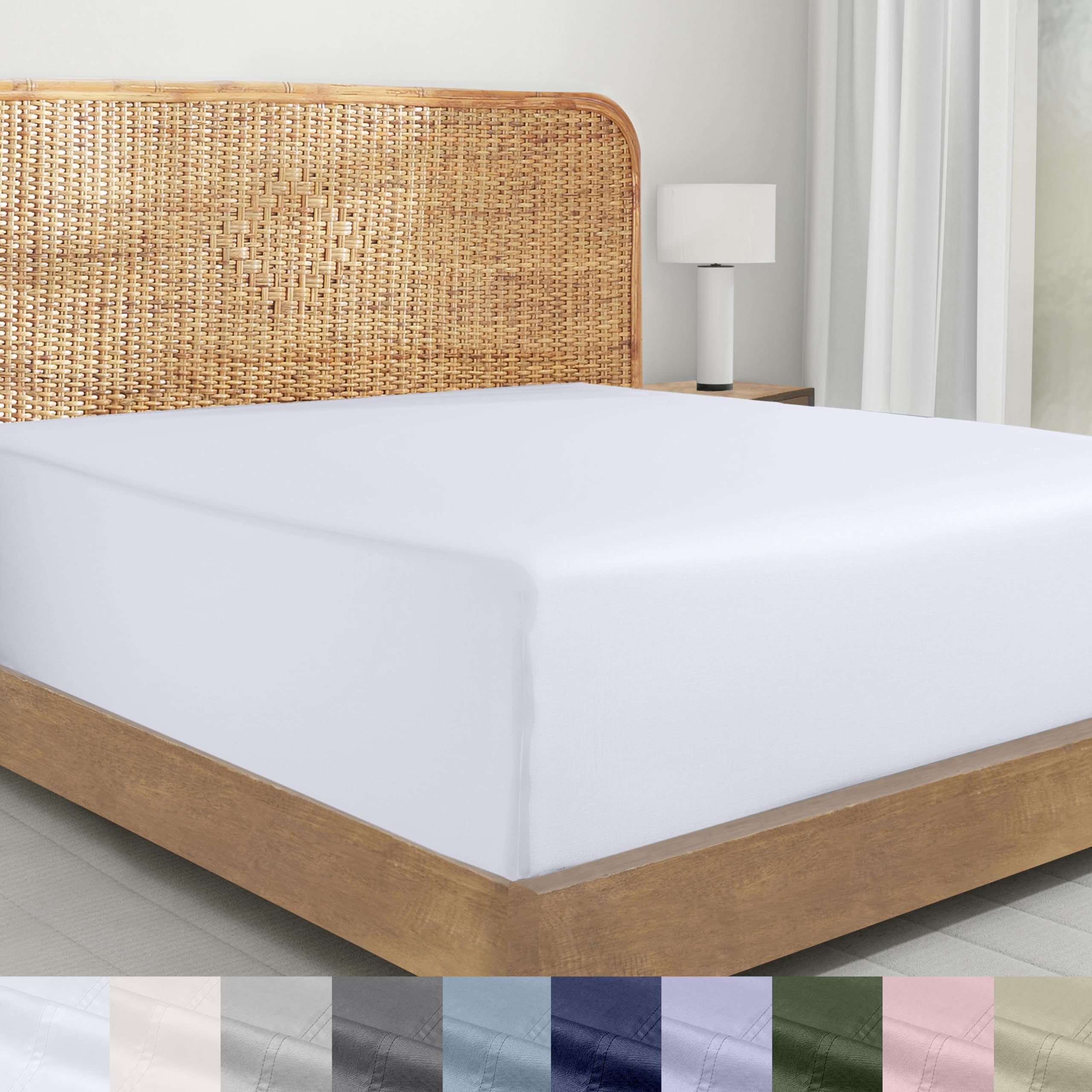 California Design Den drap-housse face blanche, maintien sûr toute la nuit