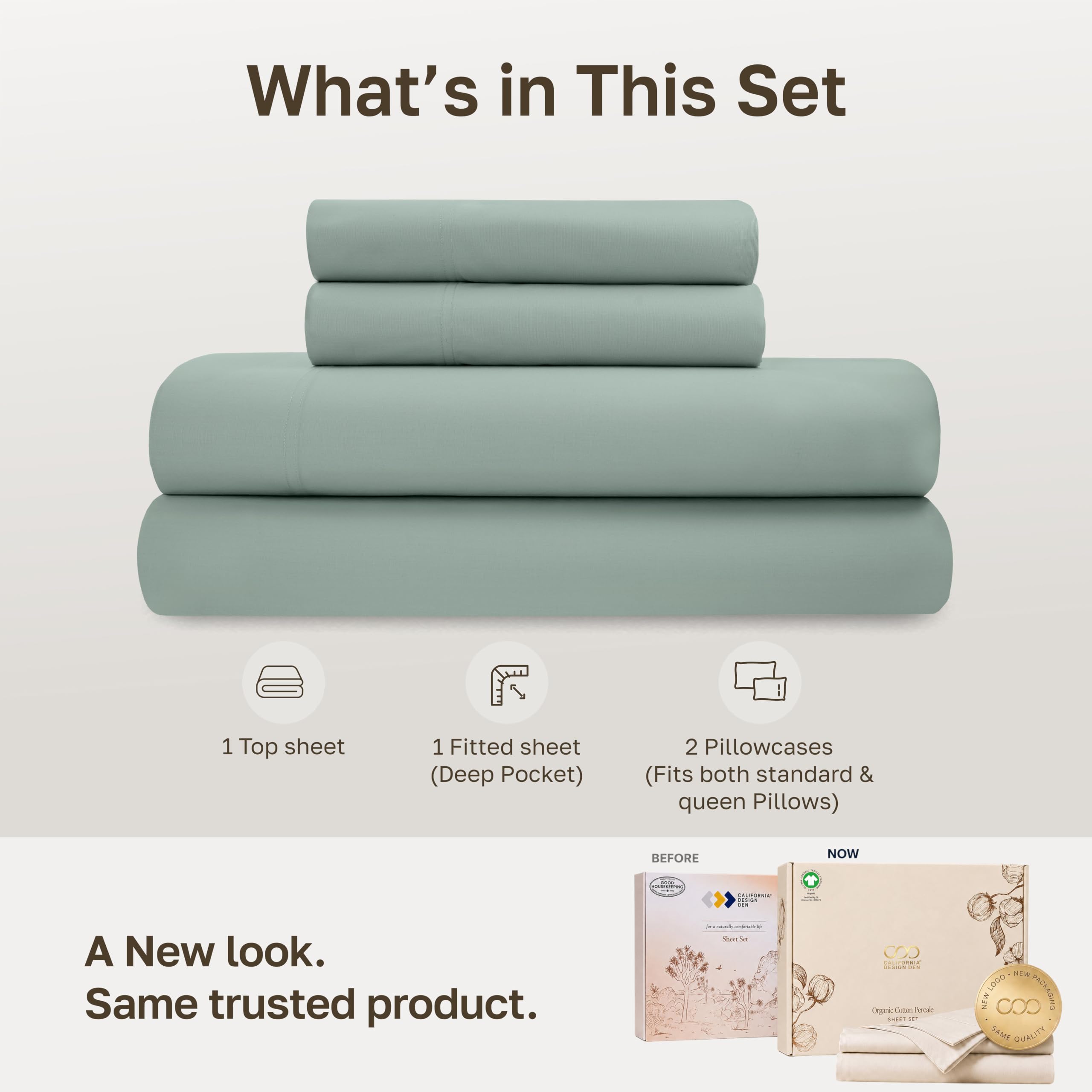 California Design Den drap housse profond sur matelas montrant ajustement jusque 15"