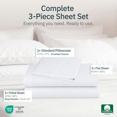 California Design Den drap plat et taie pliés illustrant finition mate soignée