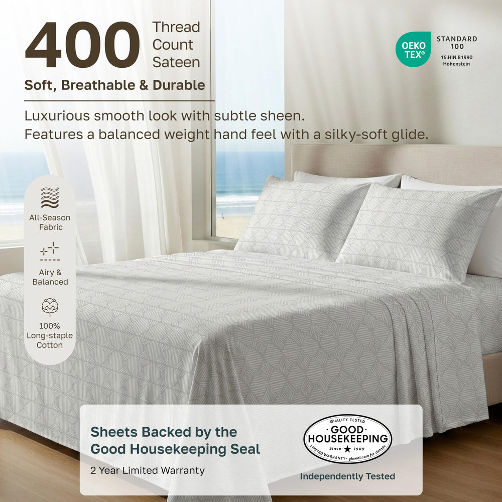 California Design Den drap plat étendu sur lit, aspect élégant et net