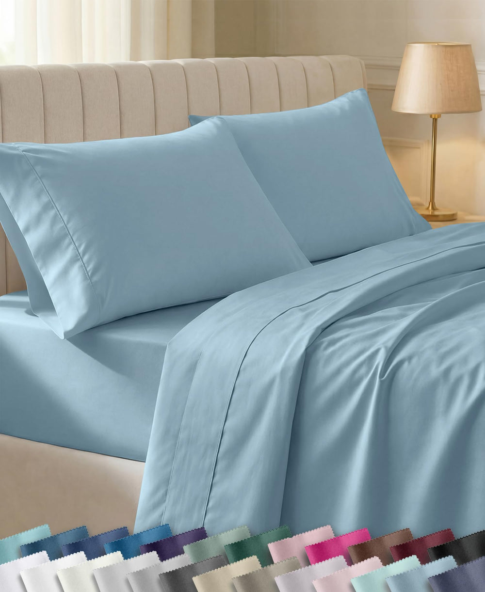 California Design Den vue avant de l'ensemble twin-xl Sky Blue montrant la couleur apaisante