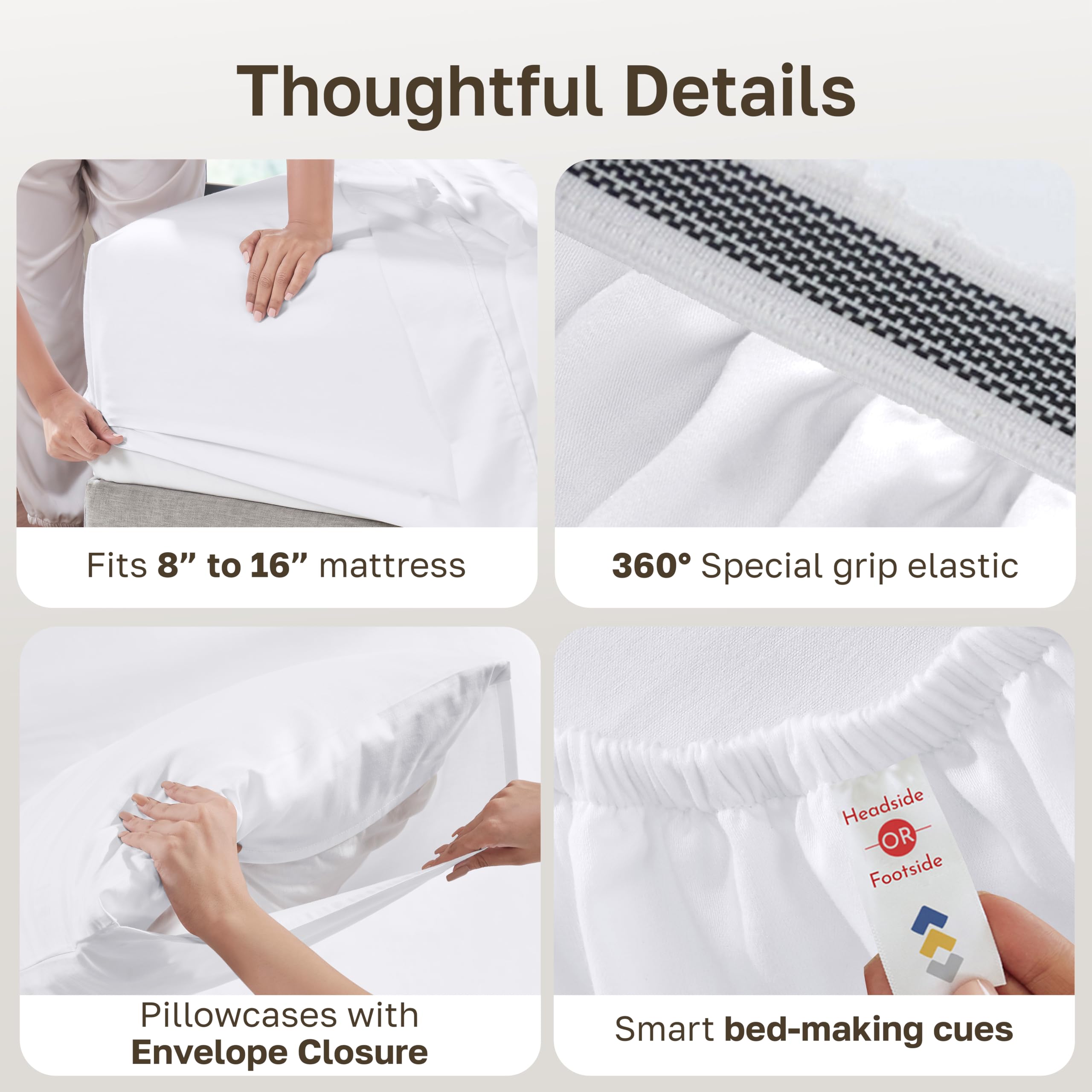 California Design Den drap plat et deux taies d'oreiller propres et élégantes pour chambre