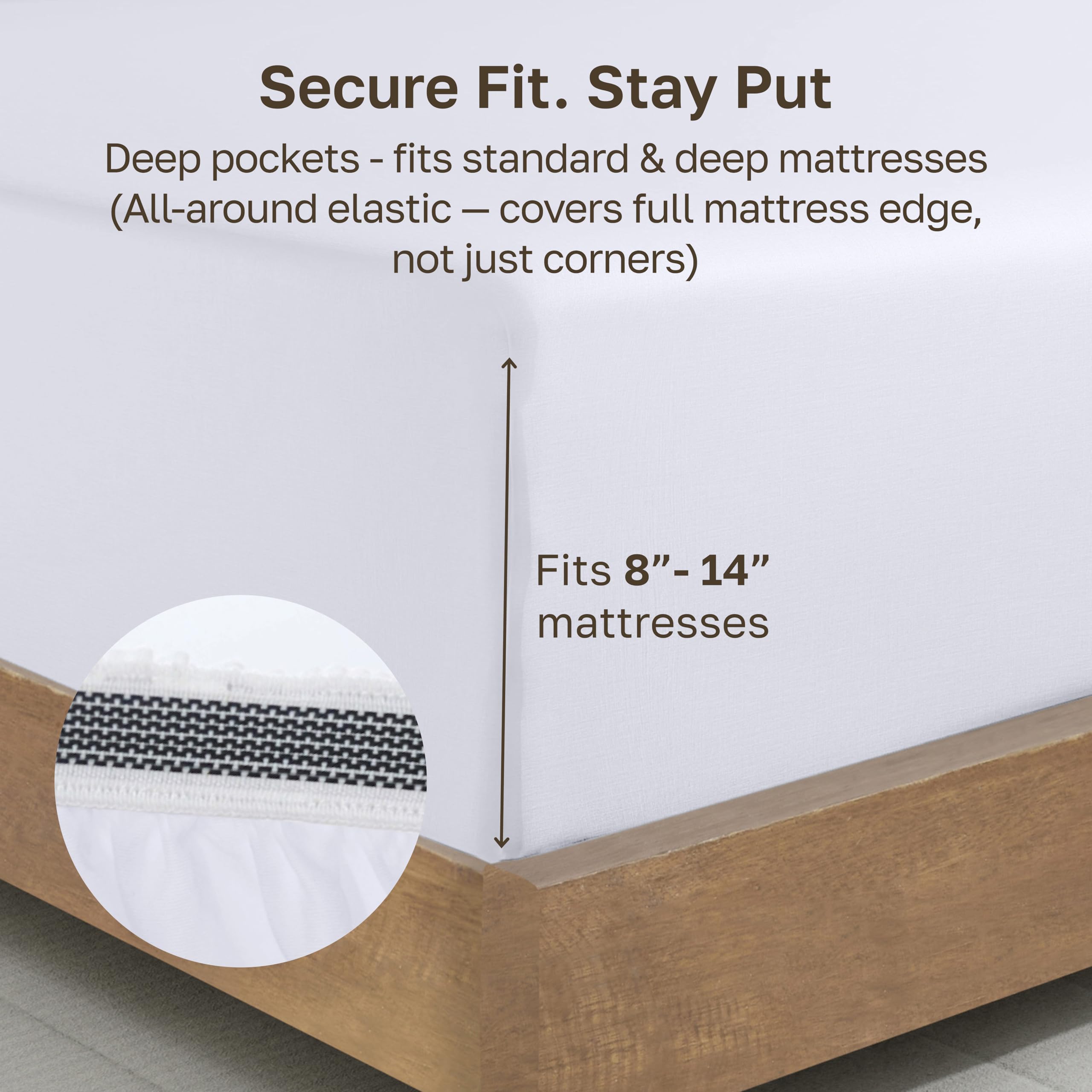 California Design Den étiquettes haut et bas sur le drap, pose rapide facilitée