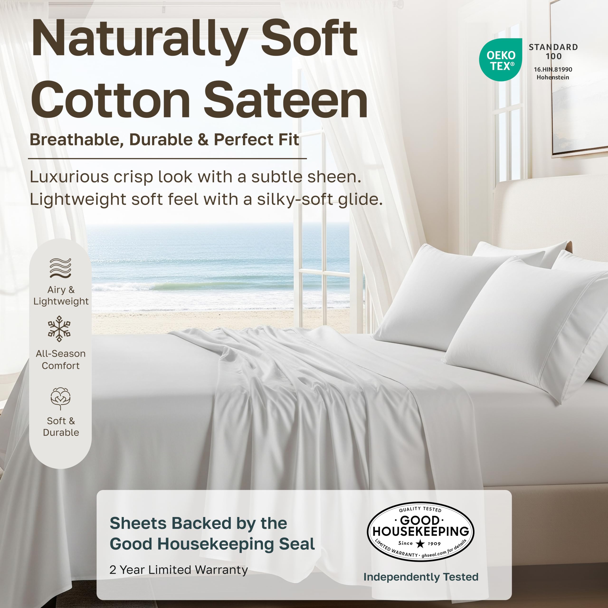 California Design Den gros plan sur la texture sateen révélant douceur et aspect lustré