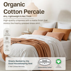 Gros plan du tissu percale California Design Den montrant la texture fraîche et nette