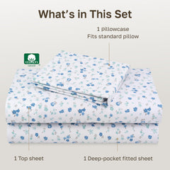 California Design Den détail du motif floral bleu sur fond blanc pour style aéré