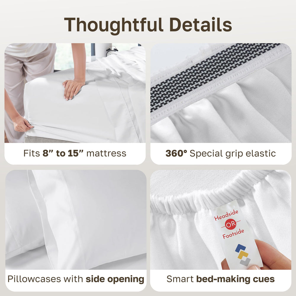 California Design Den drap plat king déployé couvrant deux matelas jumeaux côte à côte