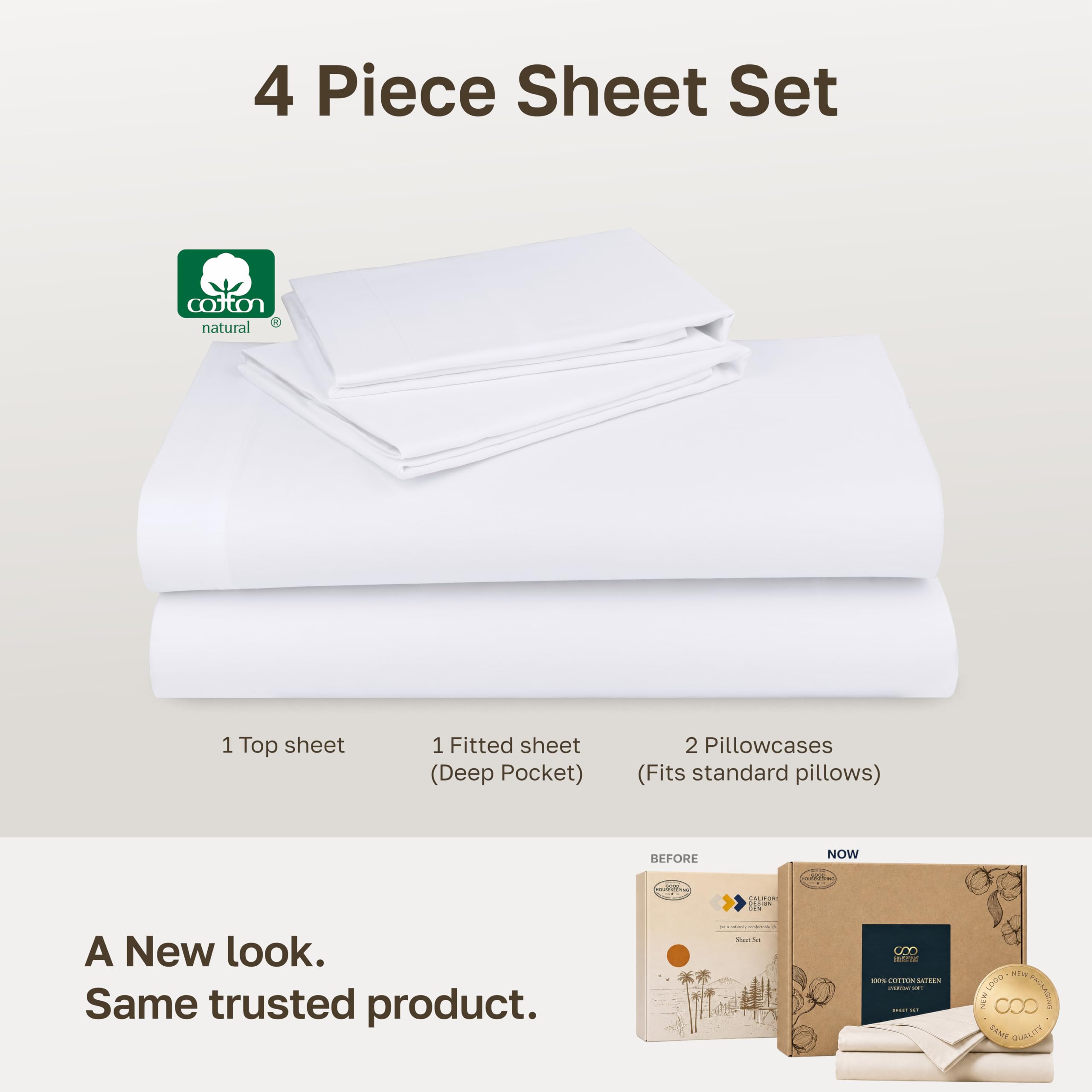 California Design Den drap plat et taies arrangés pour aperçu complet du set