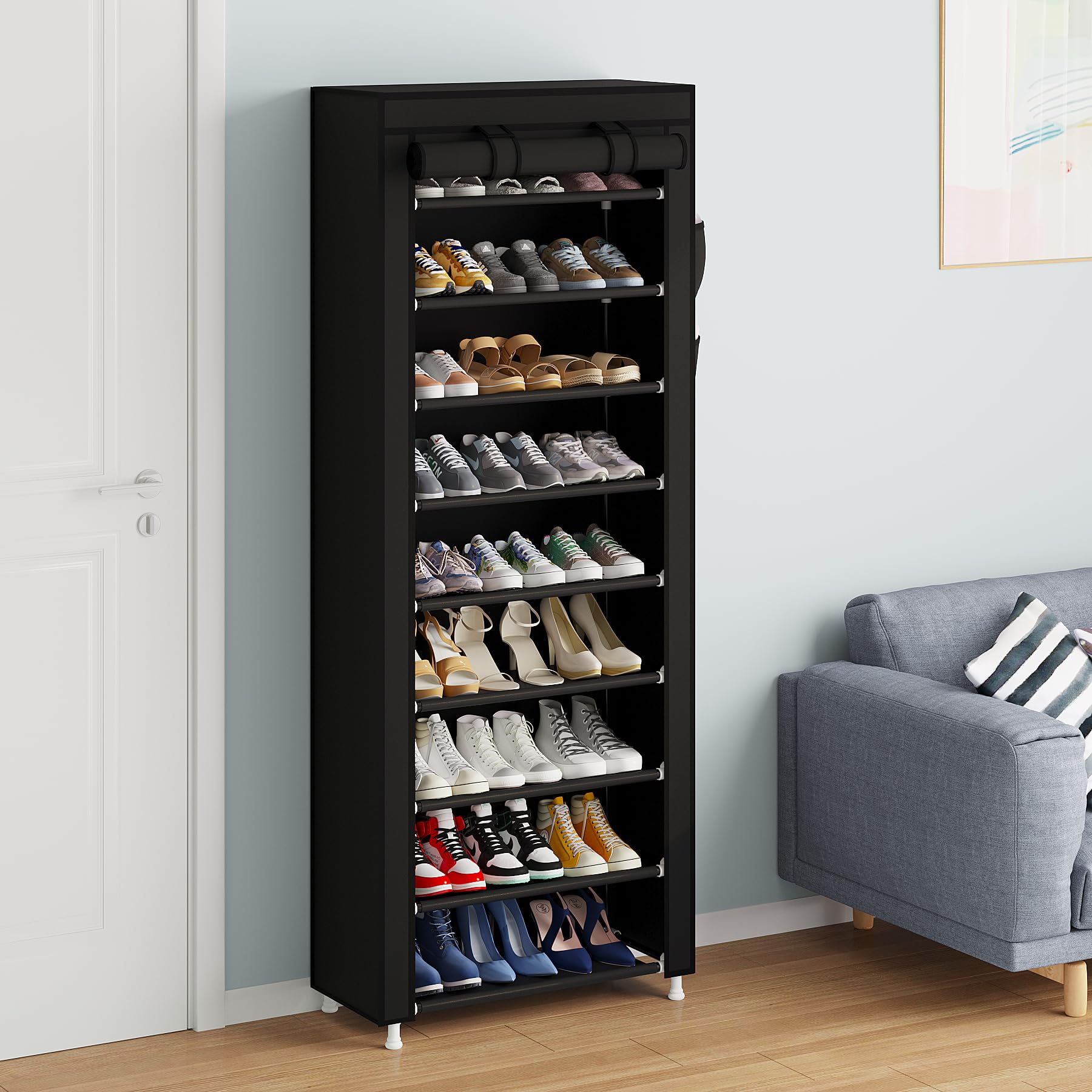 Calmootey étagère ajustée pour bottes hautes et chaussures volumineuses