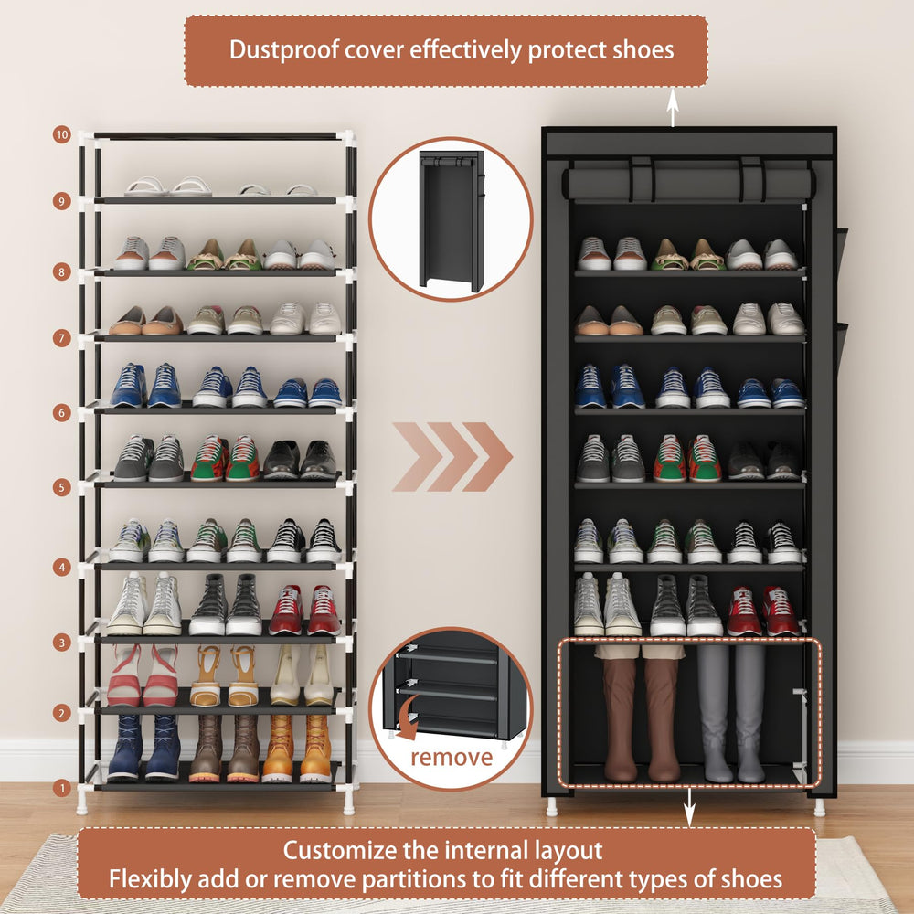 Calmootey étagères modulables contenant bottes hautes et talons