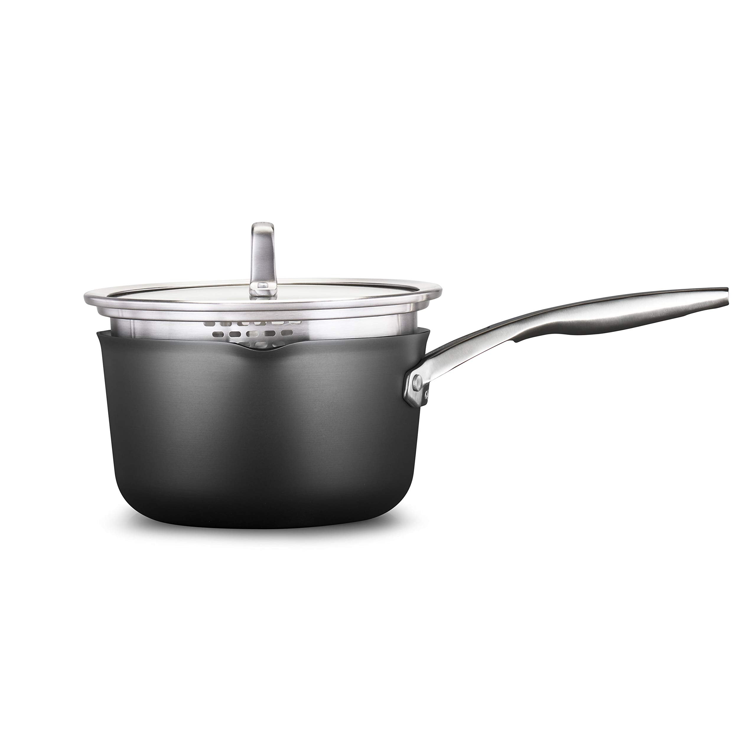 Calphalon casserole 3,5 qt vue avant montrant design et poignée pratique