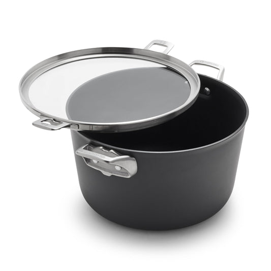 Calphalon marmite 12 qt face avant présentation capacité et finition