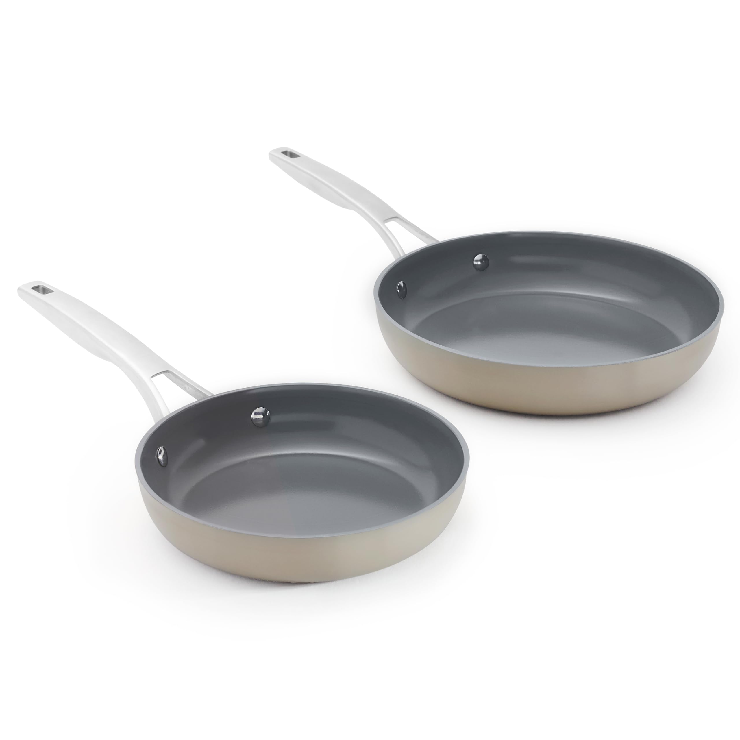 Calphalon poêle set face montrant design mushroom et finition élégante