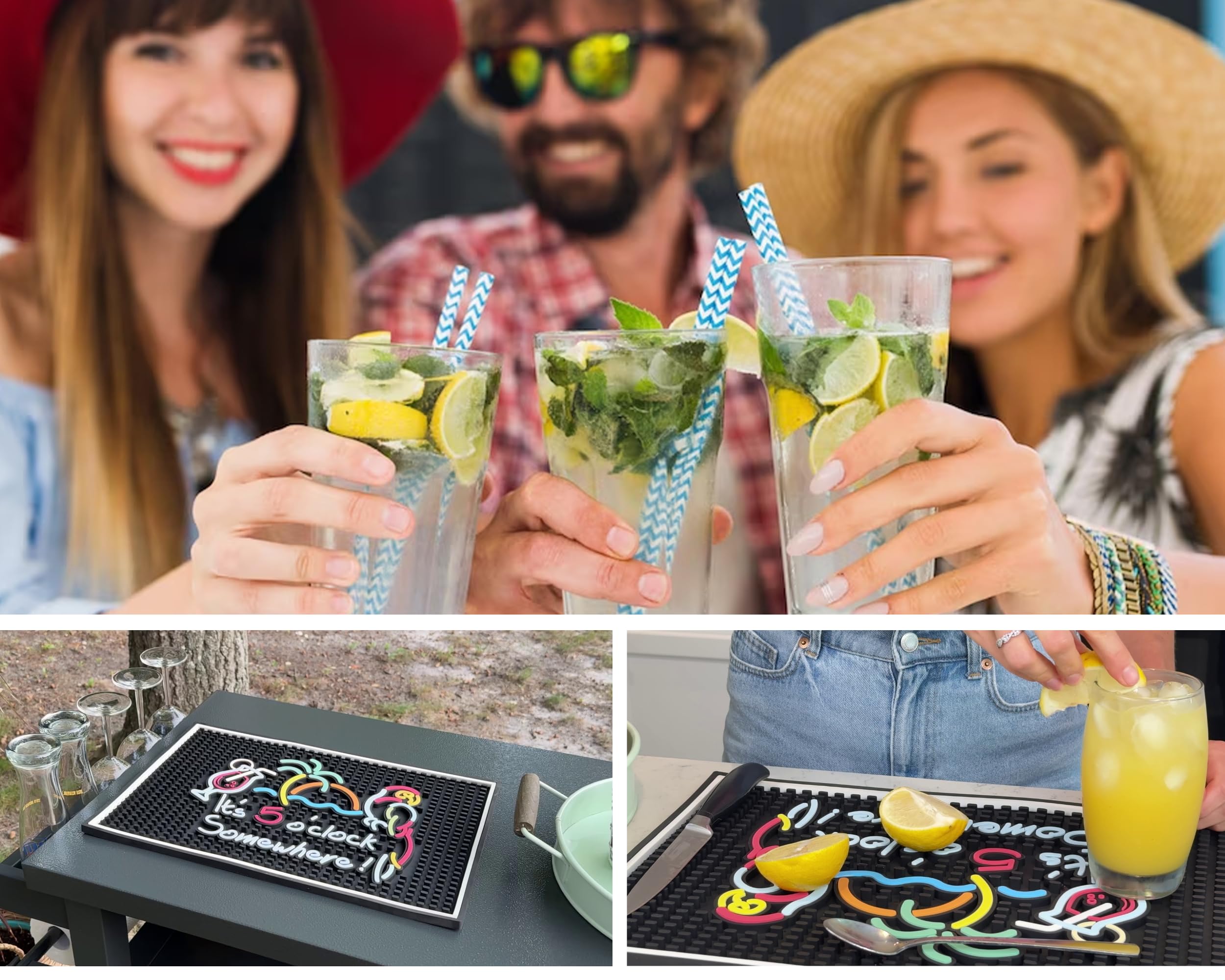 CALUVAR ambiance luau avec tapis intégré pour décor de fête et convivialité
