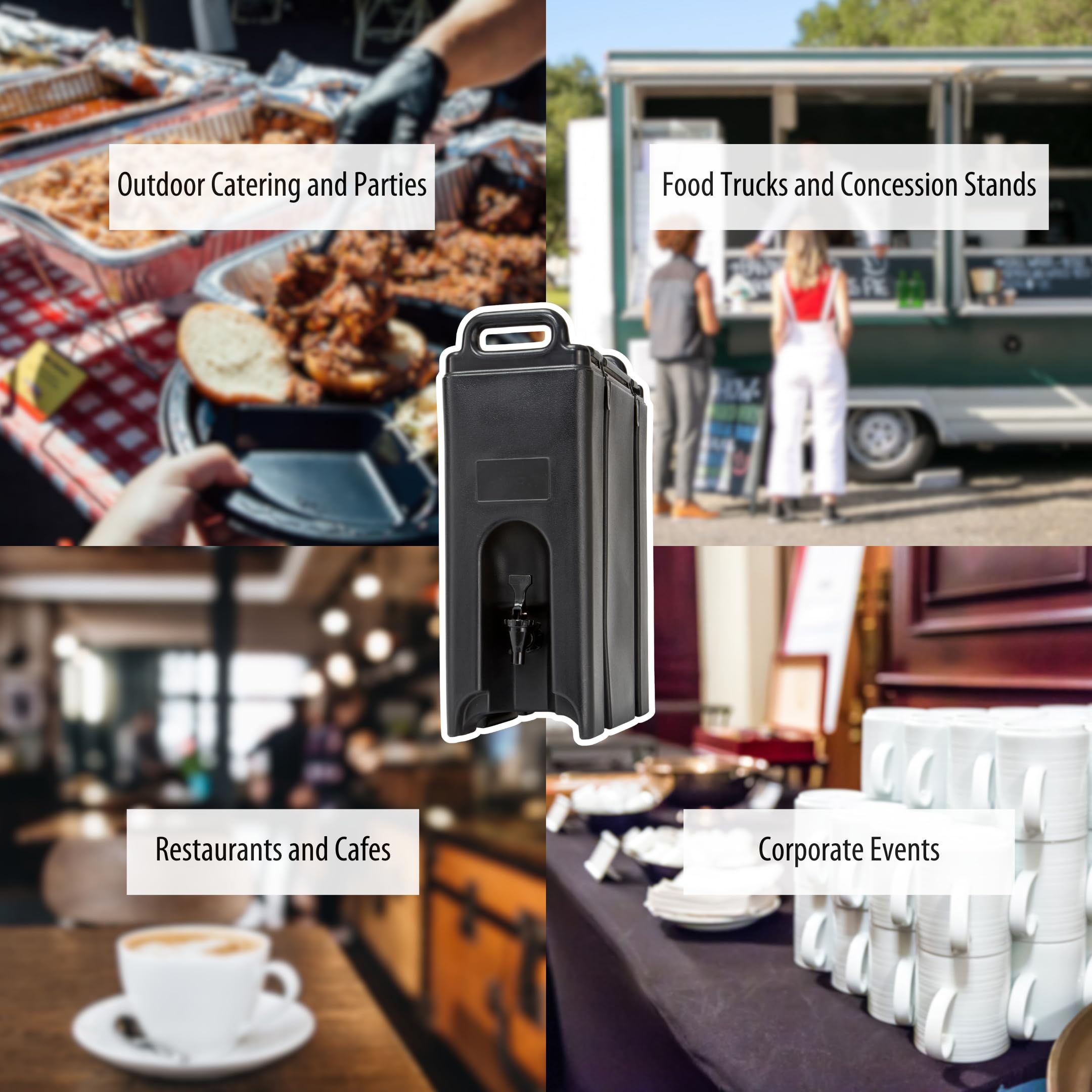 Cambro Camtainer en service sur un événement extérieur facilitant le service
