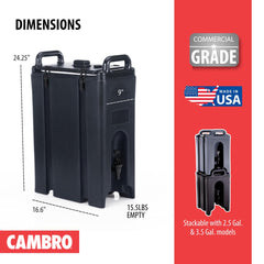 Cambro Camtainer robinet récessé assurant distribution propre et sans gouttes