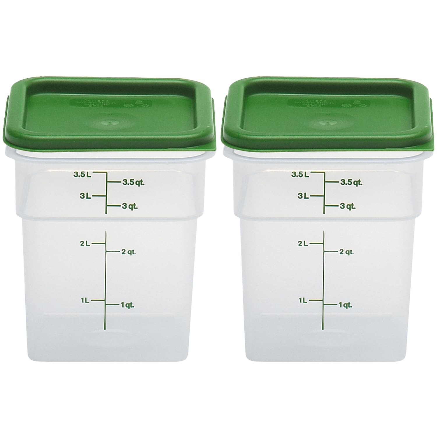 Cambro contenant avant montrant forme carrée et gain de place