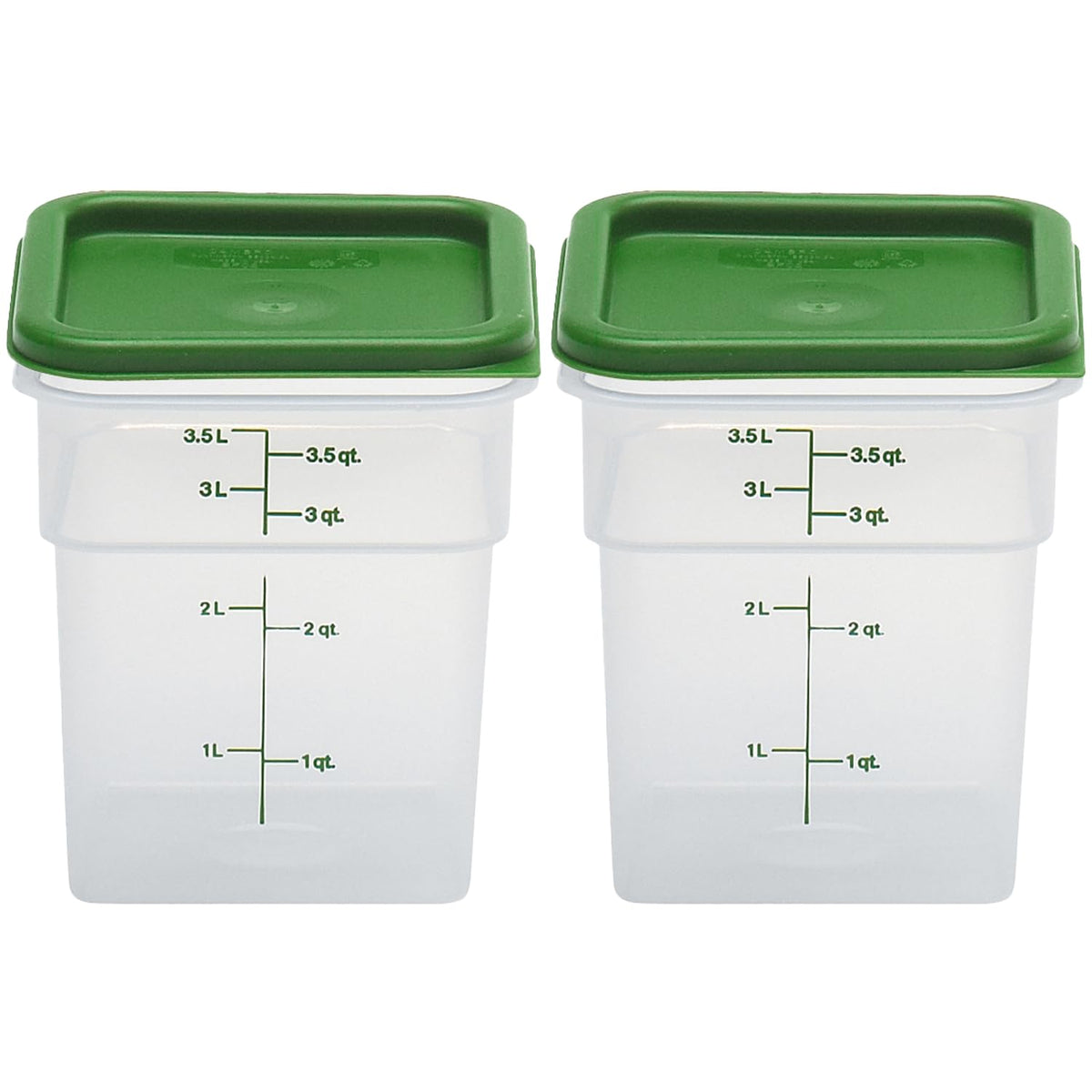 Cambro contenant avant montrant forme carrée et gain de place
