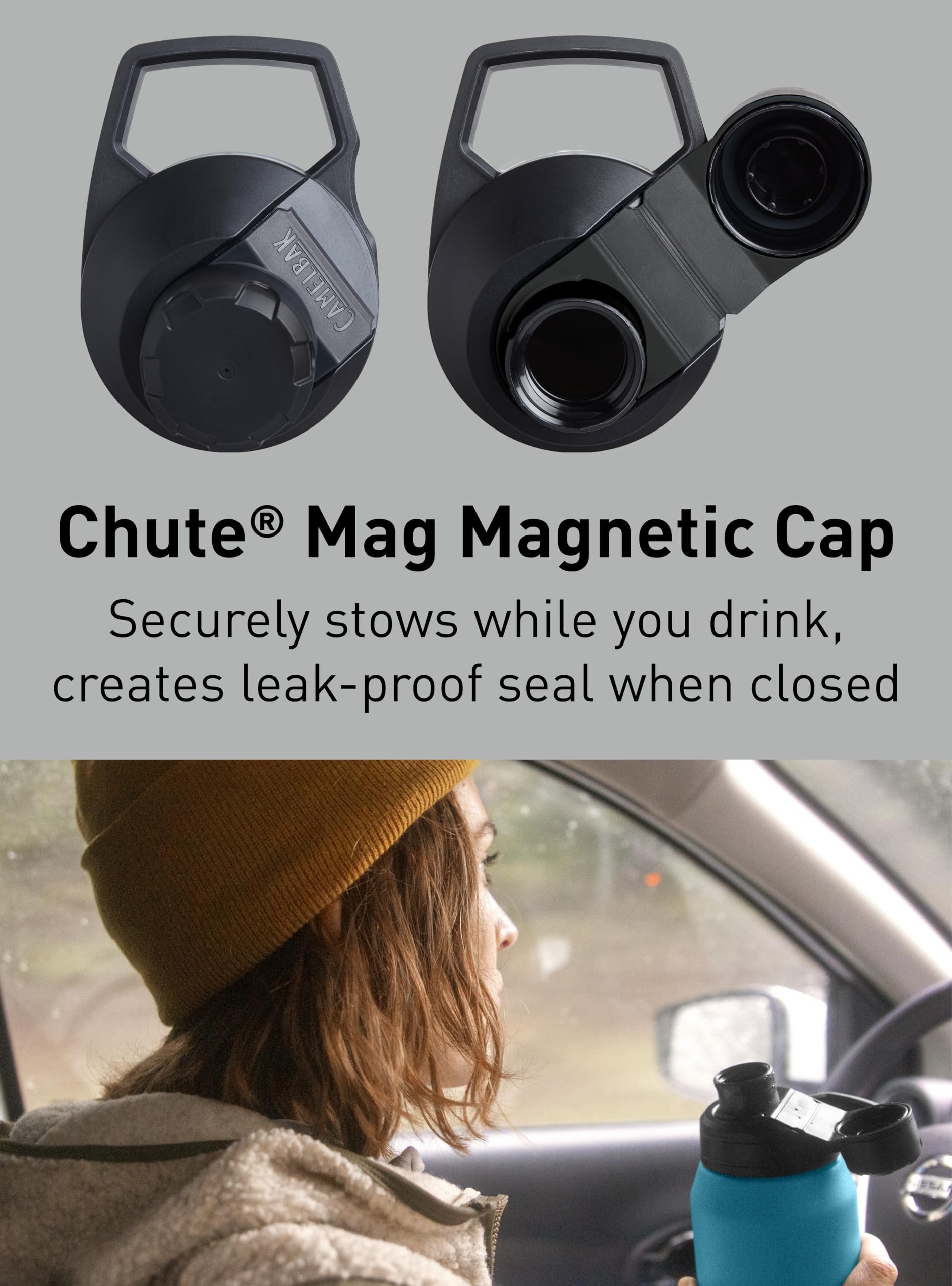 CamelBak Chute Mag intérieur ouvert avec glaçons conservant boisson froide