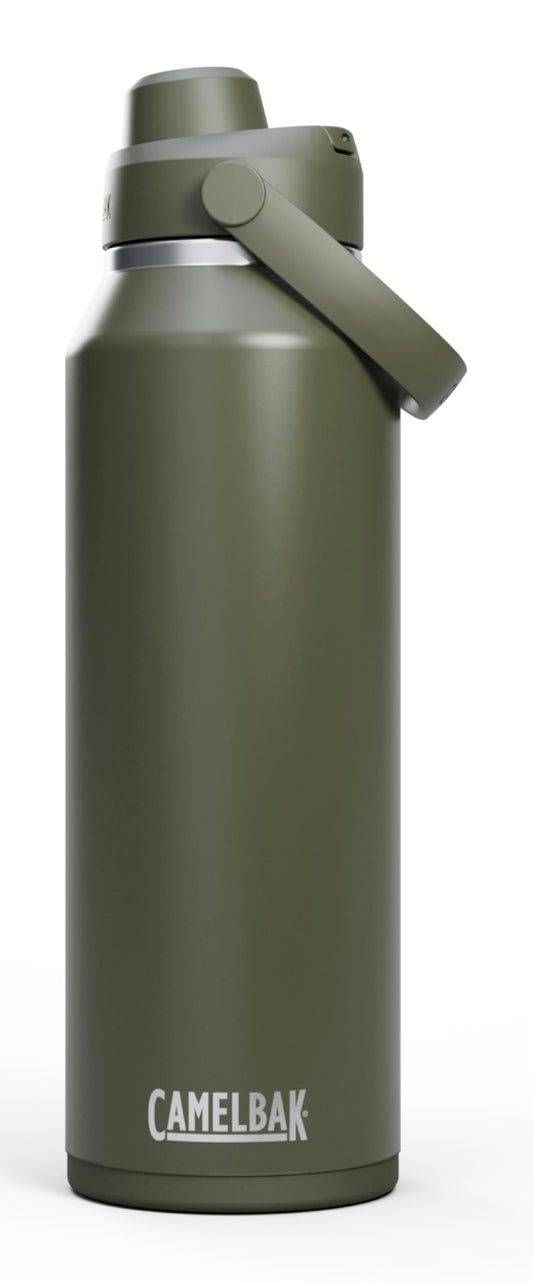 CamelBak Thrive Chug vue avant montrant la capacité et le fini moss, pratique pour longues journées