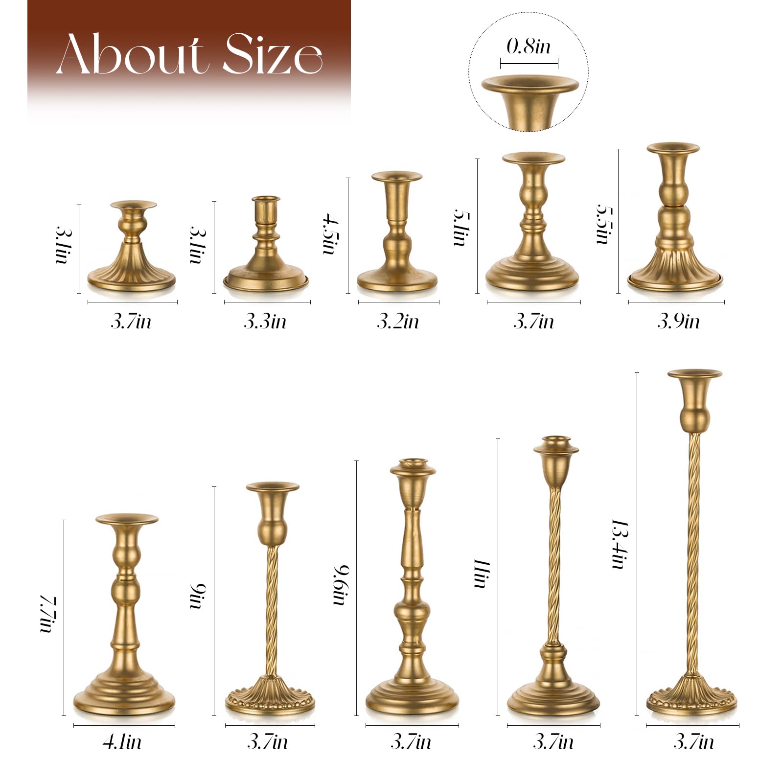 Candeldo gros plan sur la finition or brossé et texture métallique pour durabilité