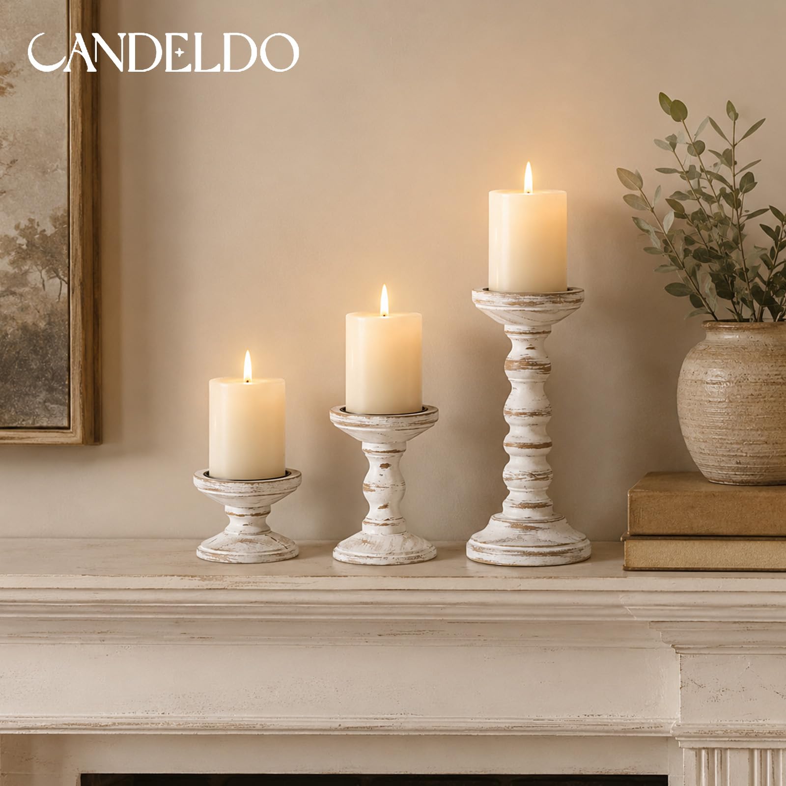 Candeldo composition centrale sur table avec feuillage décoratif élégant